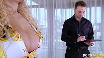 Stunning Big Titted Blonde Angel Wicky Seduces Real Estate Agents Into Dp Fucking